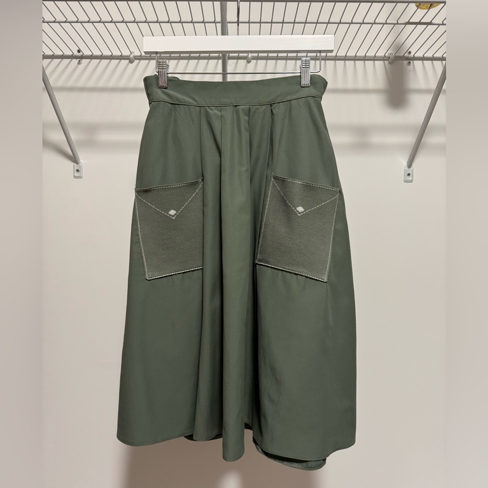 Poppy Oak Girls Olive Green Skirt with Knit Pockets Size 14